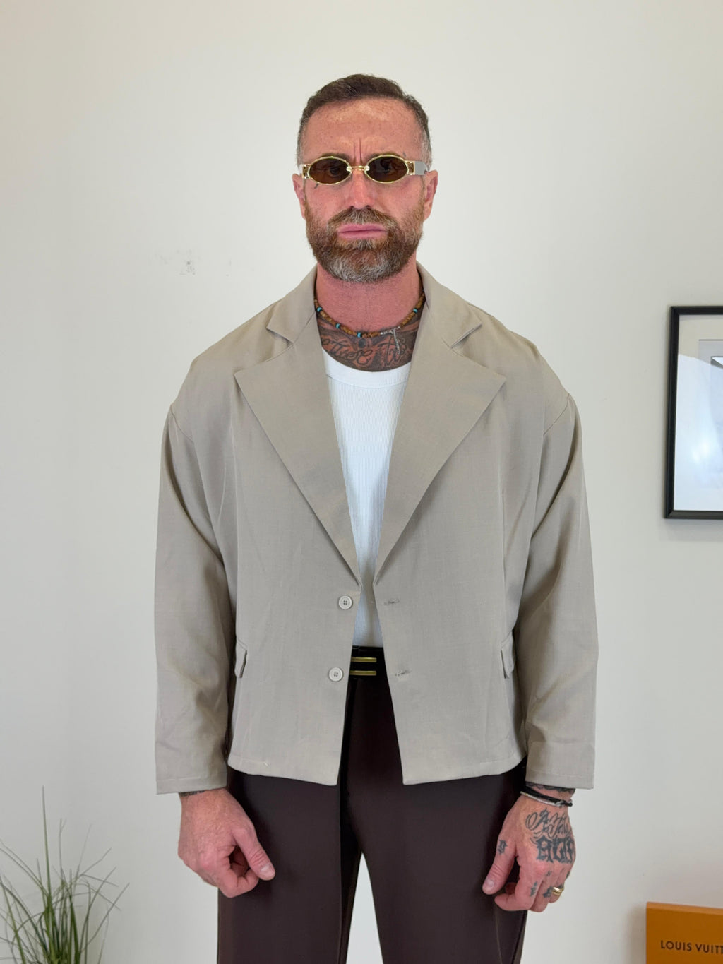 Giacca crop oversize