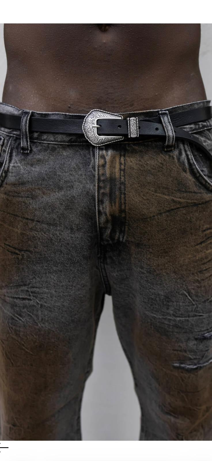 Cintura cowboy in vera pelle