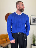 Pullover trecce blu