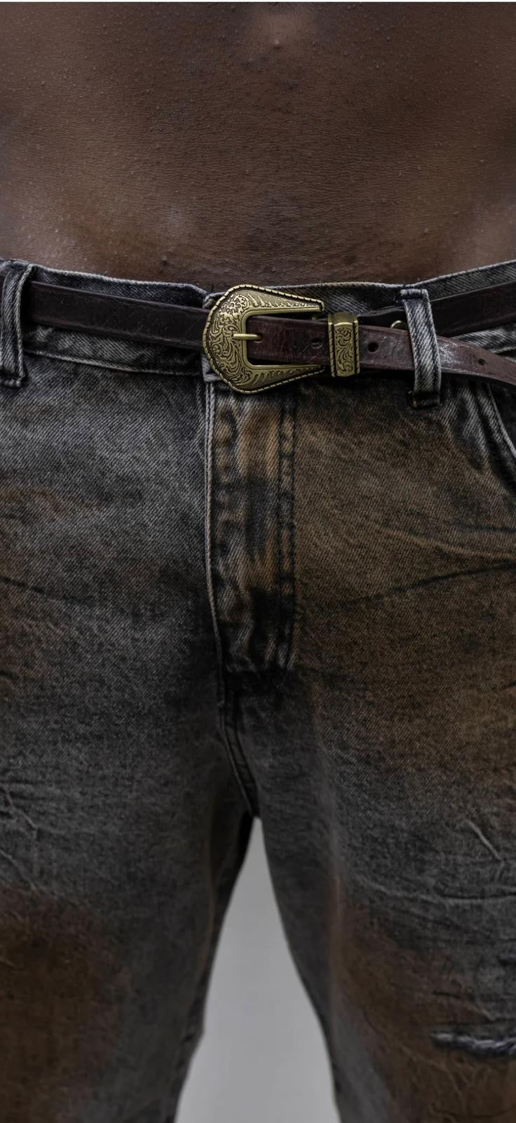 Cintura cowboy in vera pelle