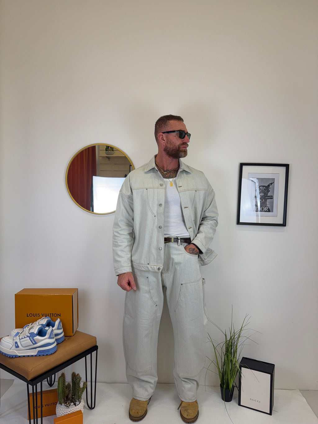 Coordinato in denim ballon
