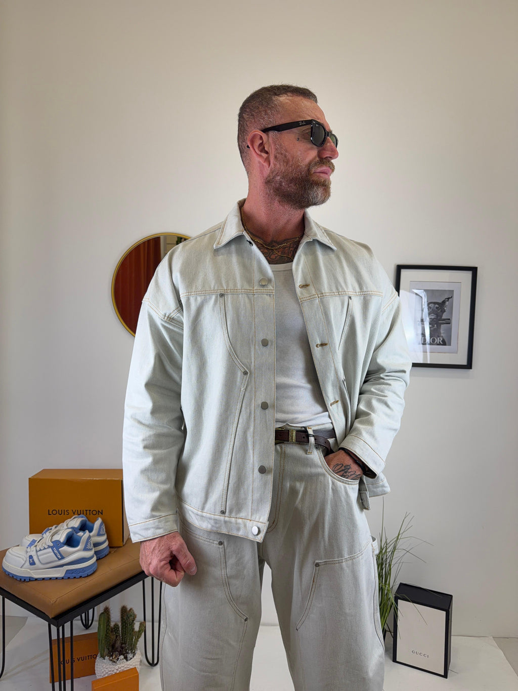Coordinato in denim ballon