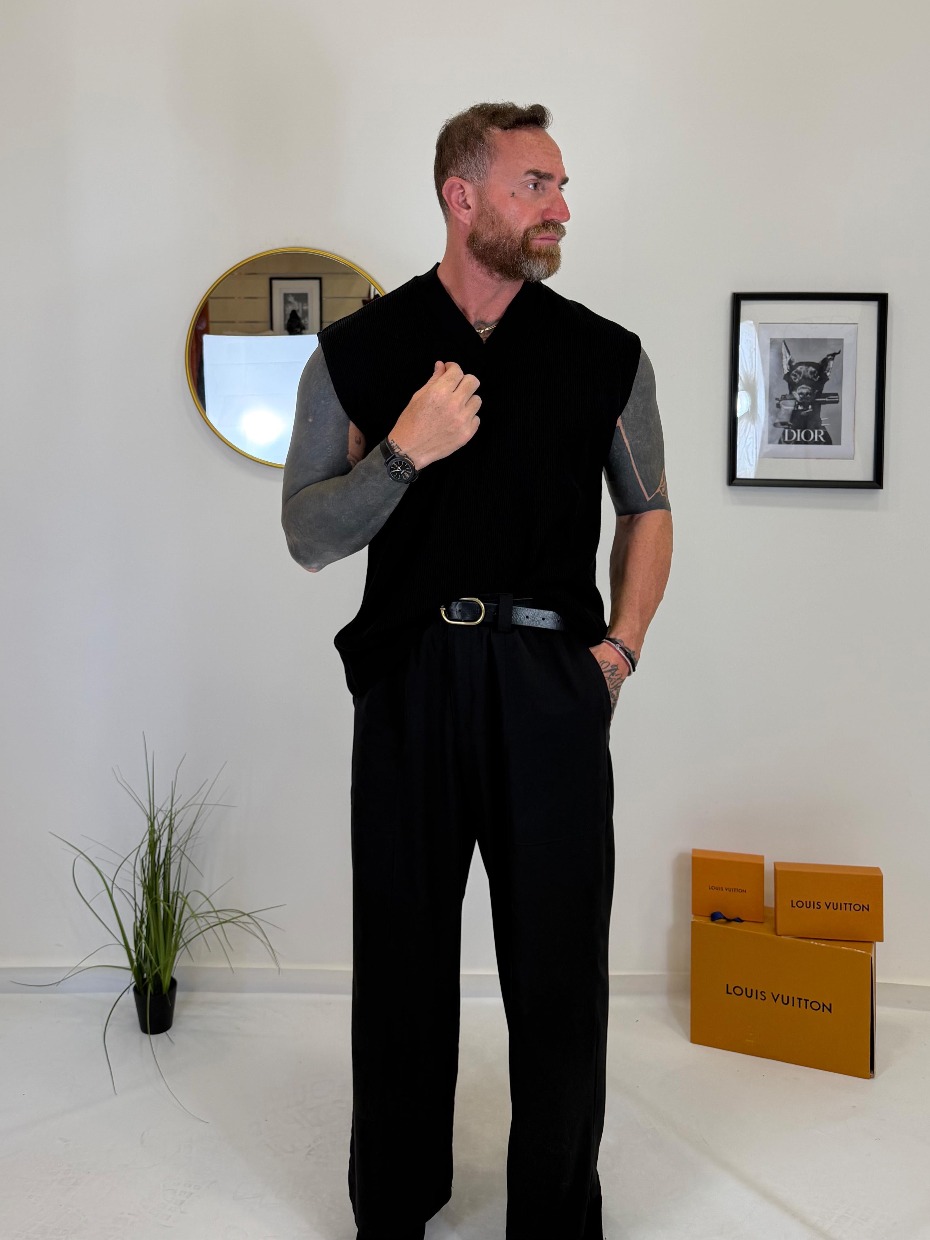 Shirt scollo a V in filo oversize