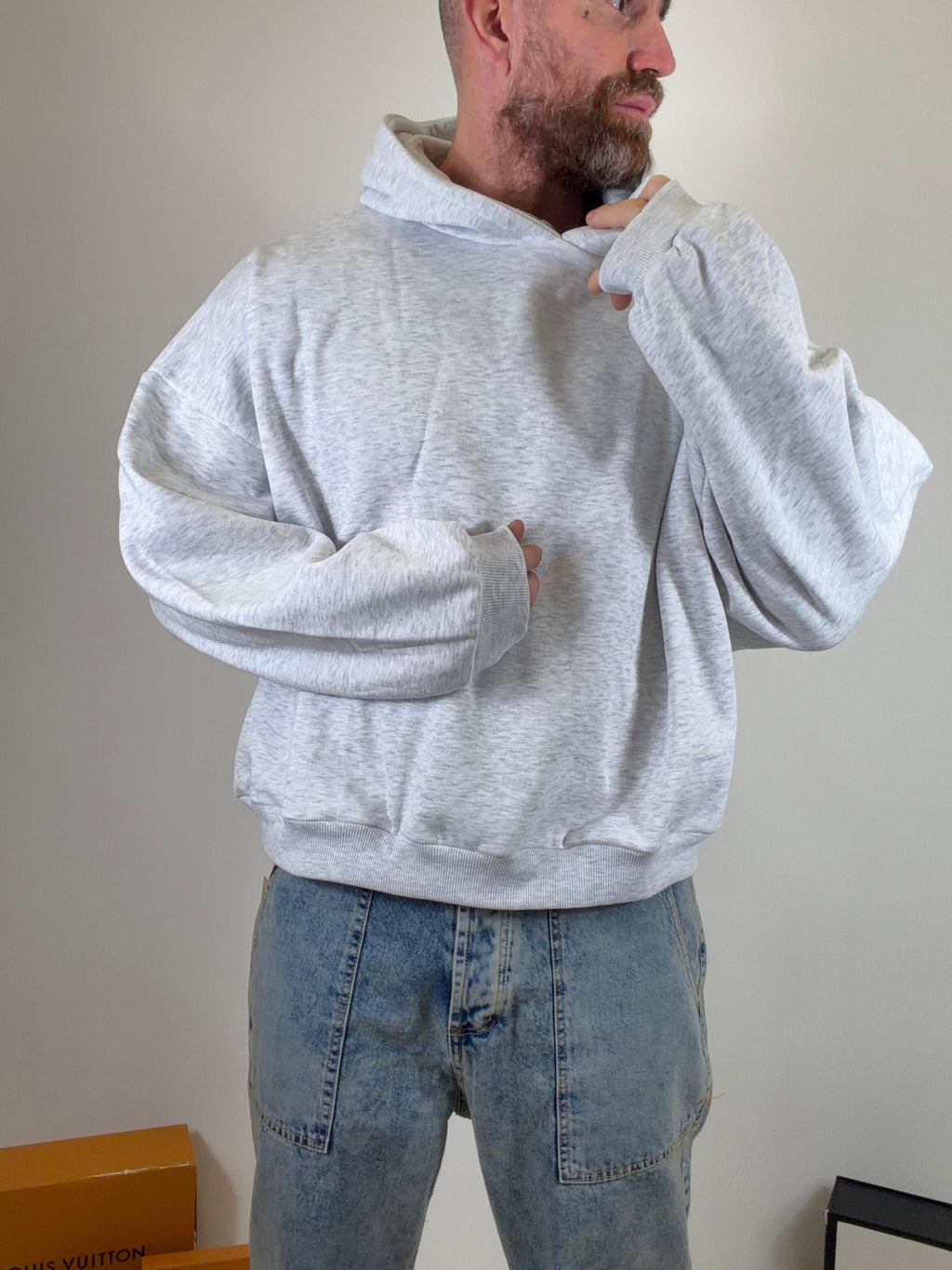 Felpa con cappuccio big over