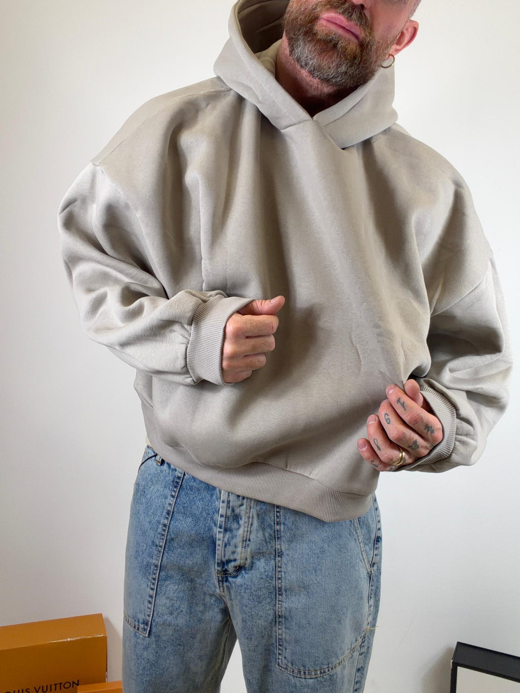 Felpa con cappuccio big over