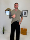 Shirt scollo a V in filo oversize