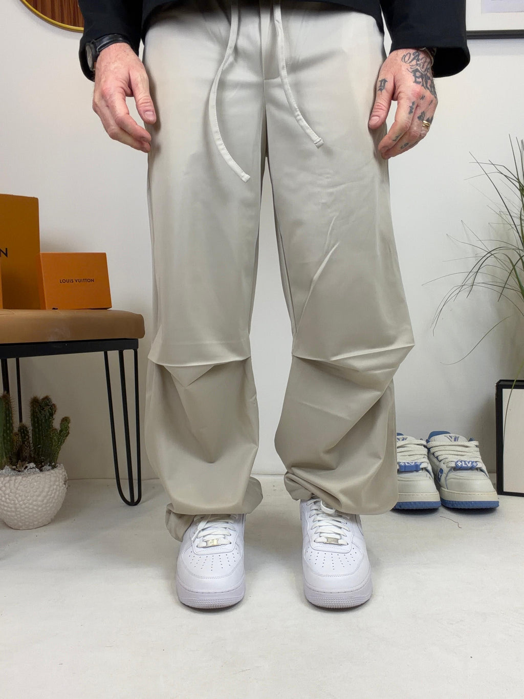 Pantalone oversize acetato