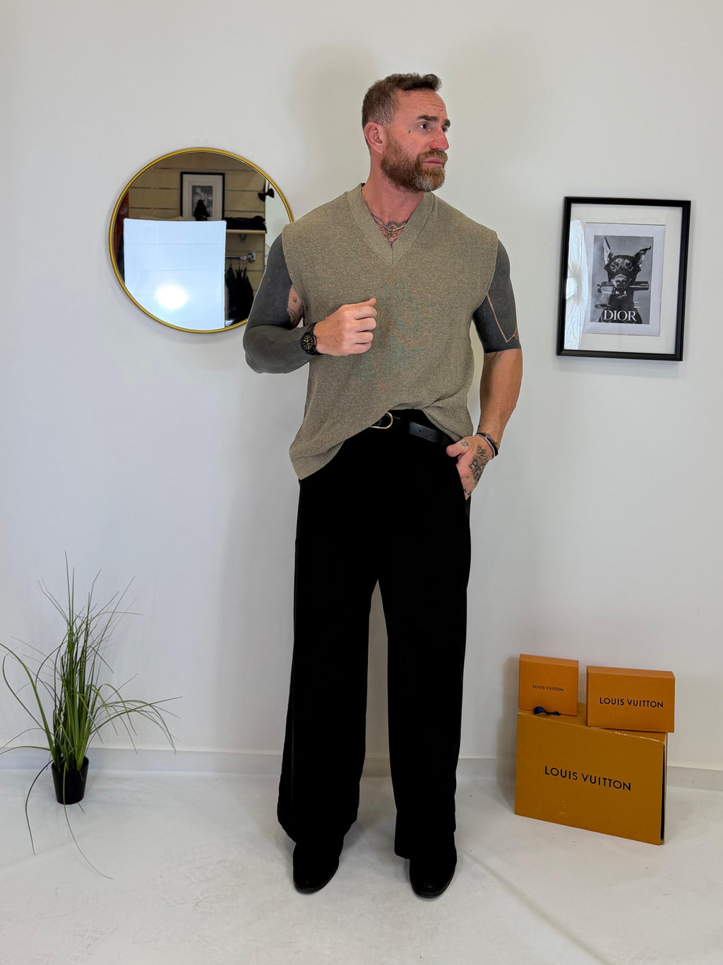 Shirt scollo a V in filo oversize