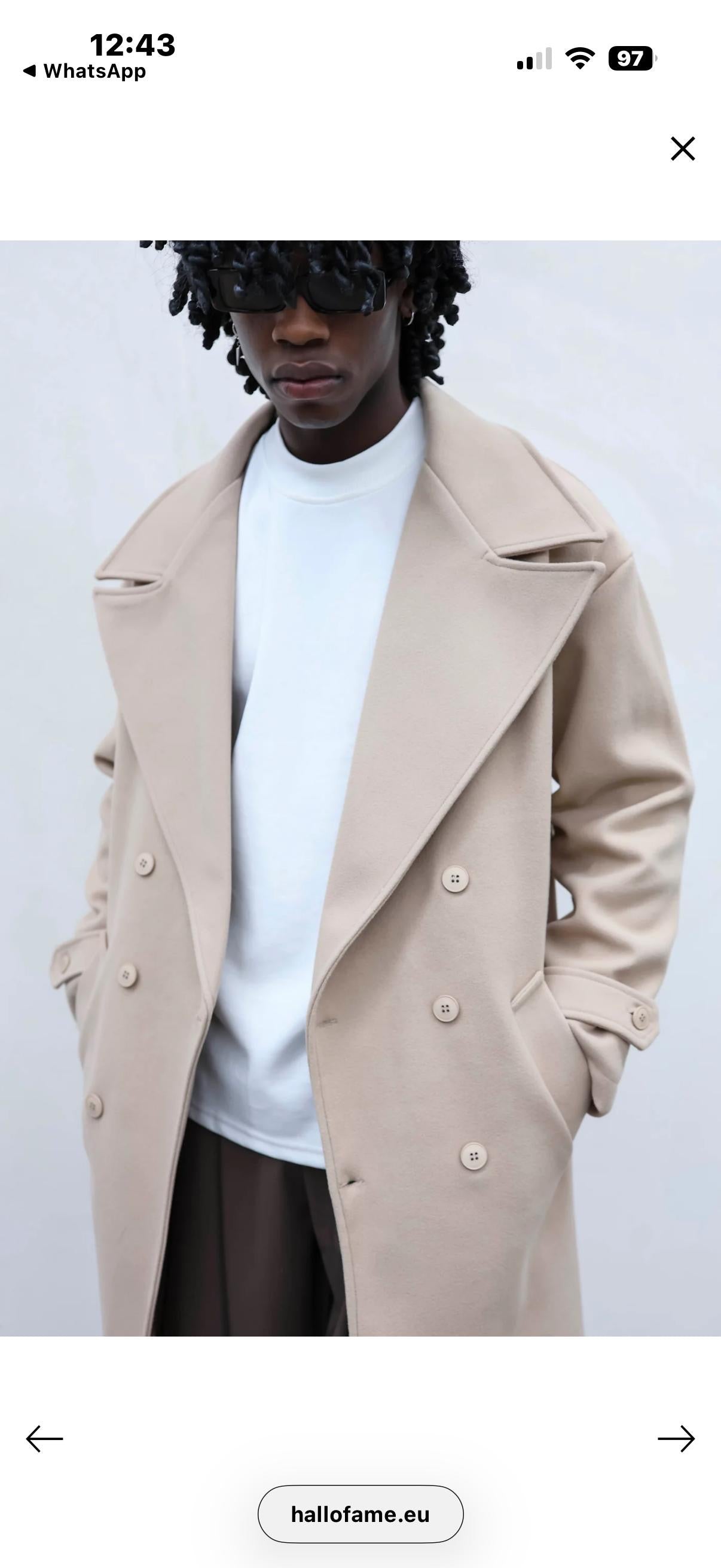 Cappotto doppiopetto beige