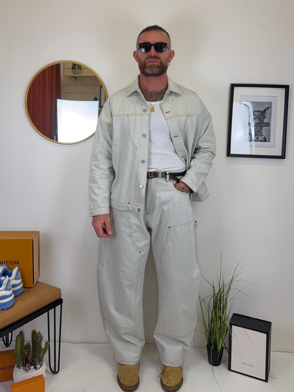 Coordinato in denim ballon
