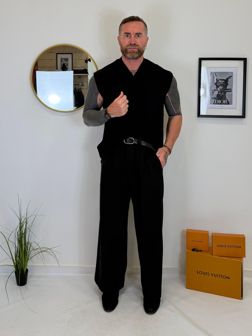 Shirt scollo a V in filo oversize